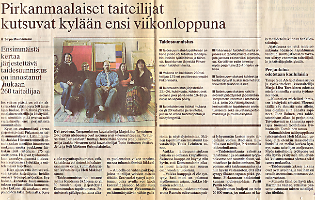 eka taidesuunnistus, kuva ateljeesta