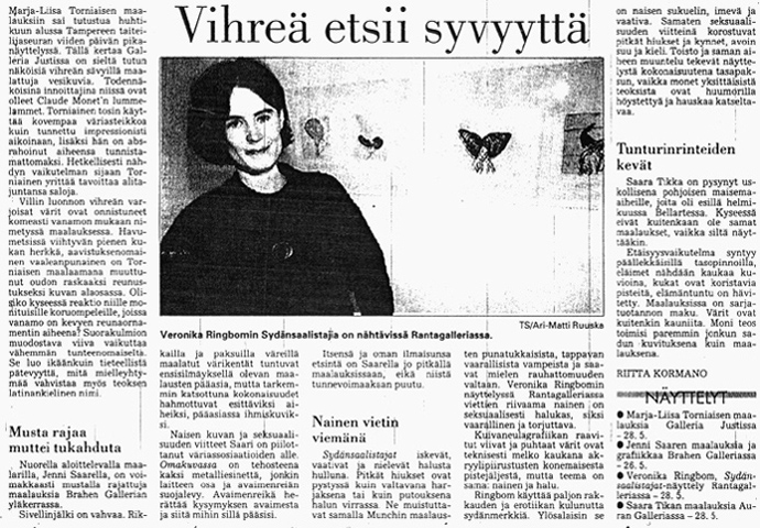 Galleria Just, arvostelu Turun Sanomissa